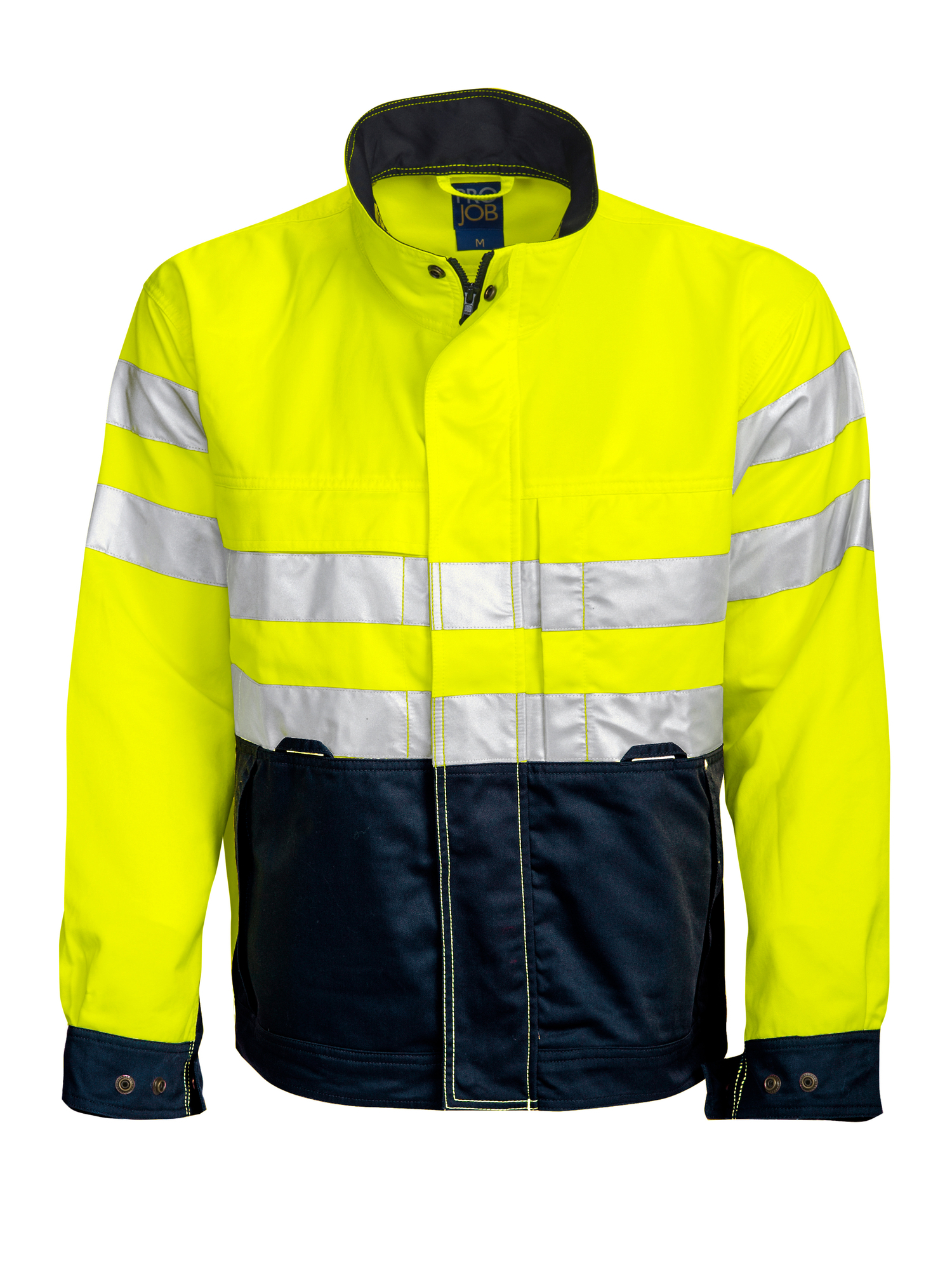 Blouson publicitaire HV mi-saison - 275g Jaune et Bleu marine